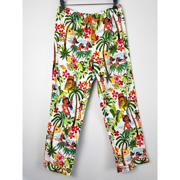 The Cat's Pajamas Hawaiian luau hula girl pj pants tropical M - Picture 2 of 12